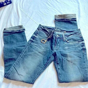 Bebe denim jeans size 27 rhinestone pockets